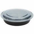 Kariout Tripak 9 in. Round Microwaveable Container Black Base Combo Pack, 150PK MT0940B